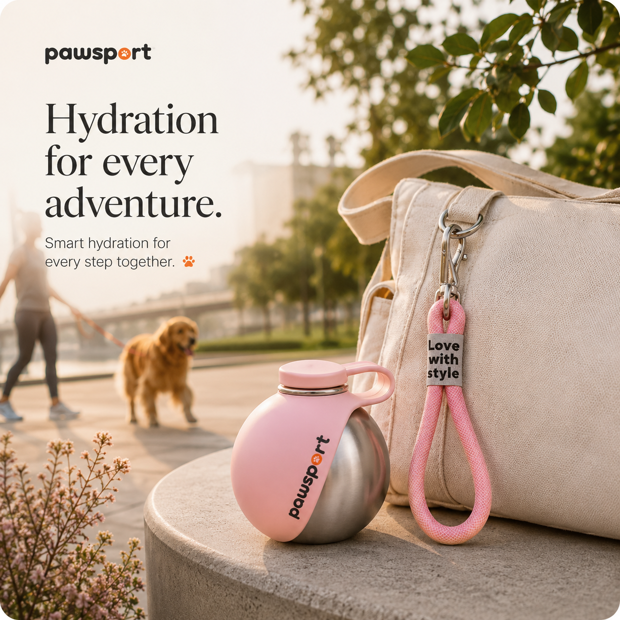 Pawsport dog water bottle details